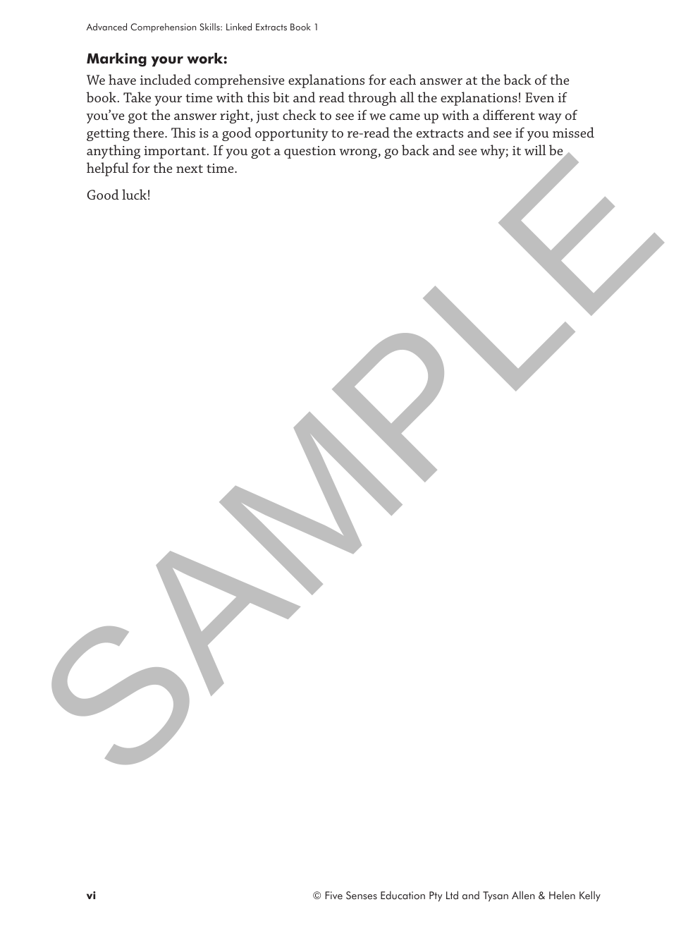 Advanced Comprehension Skills - Linked Extracts: Book 1 sample page
