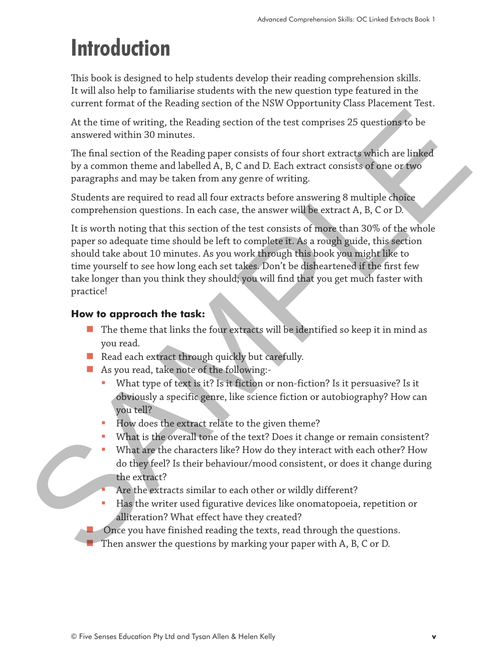 Advanced Comprehension Skills: OC Linked Extracts Book 1 sample page