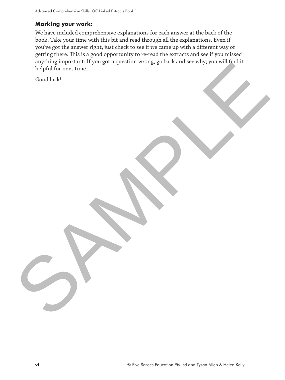 Advanced Comprehension Skills: OC Linked Extracts Book 1 sample page