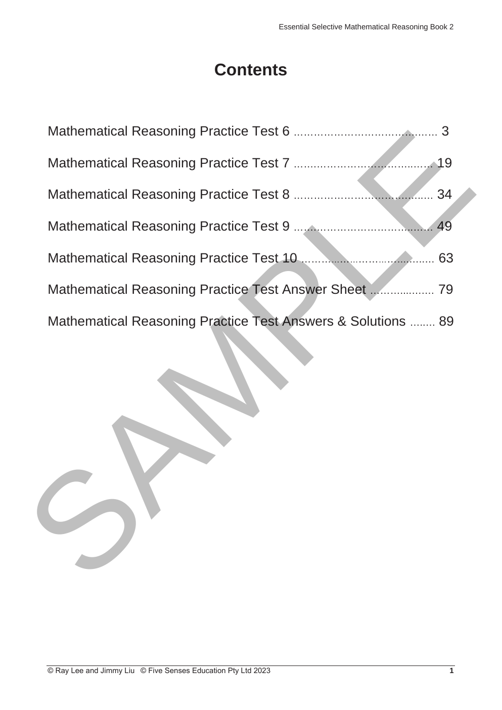 Essential Mathematical Reasoning for Selective - Book 2 sample page