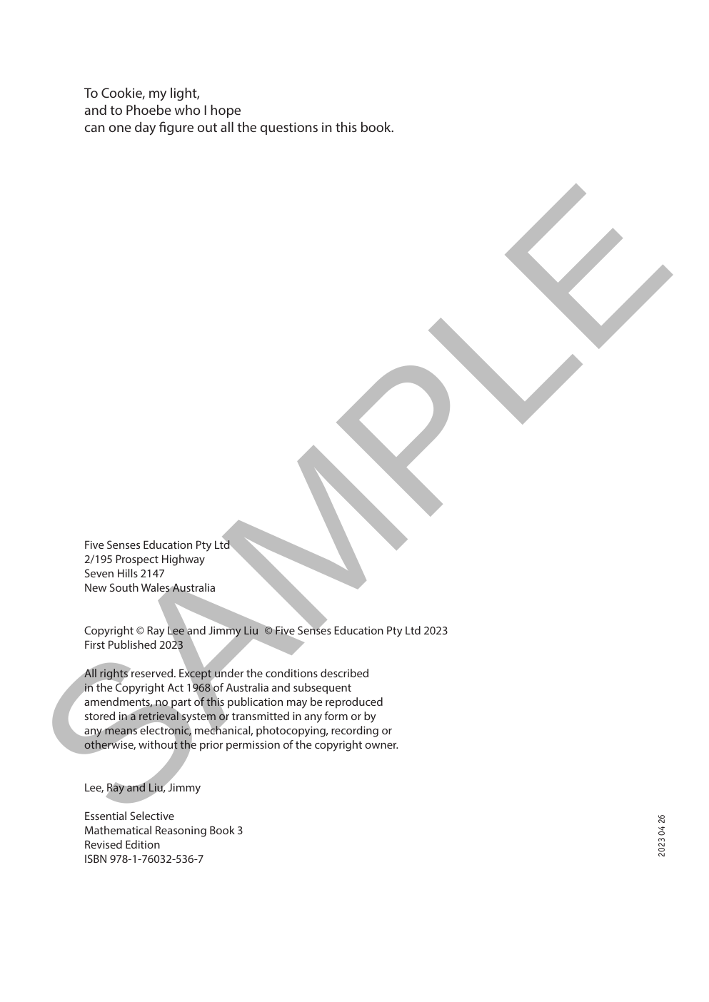 Essential Mathematical Reasoning for Selective - Book 3 (Revised Edition) sample page