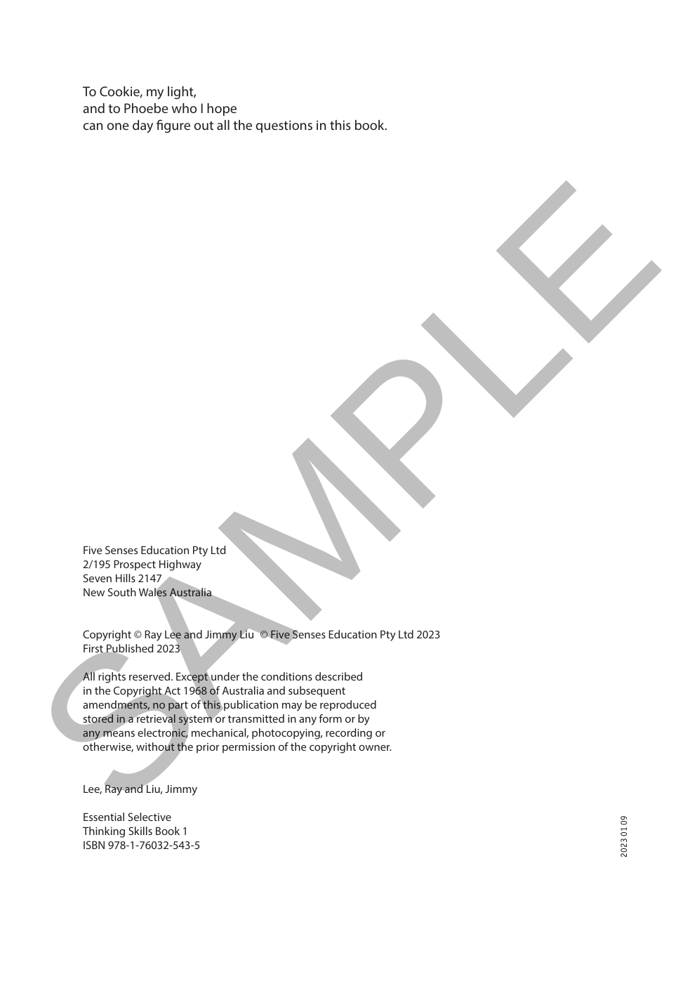 Essential Thinking Skills for Selective - Book 1 sample page
