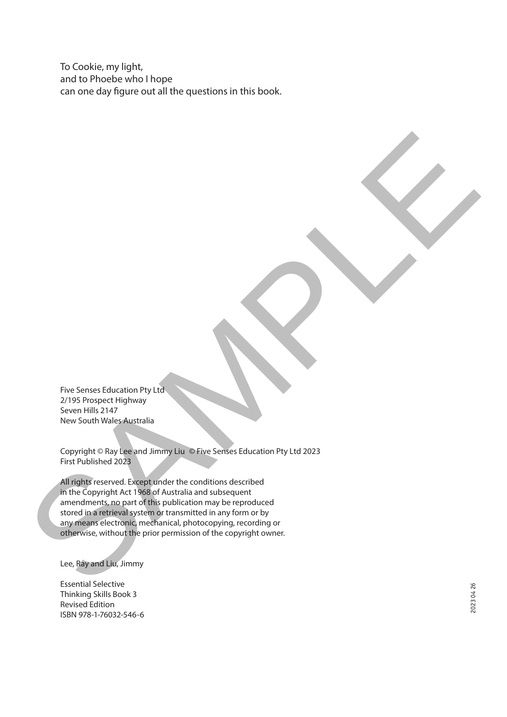 Essential Thinking Skills for Selective - Book 3 (Revised Edition) sample page