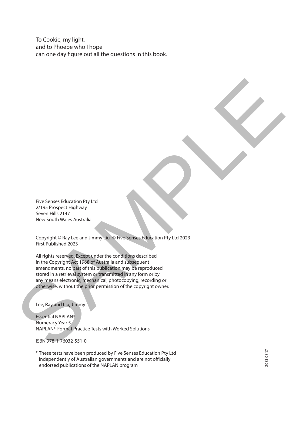 Essential NAPLAN - Numeracy Year 5 sample page