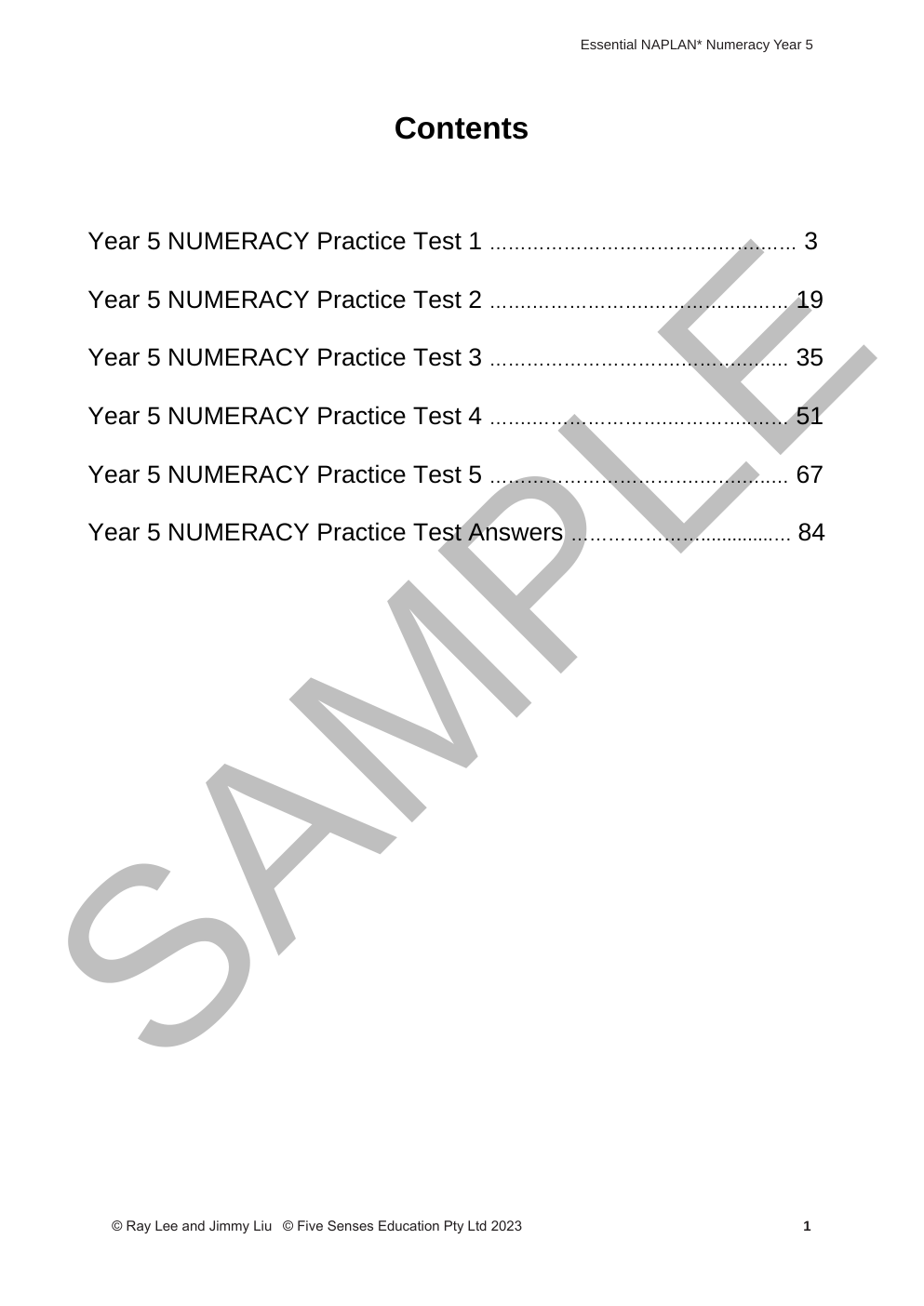 Essential NAPLAN - Numeracy Year 5 sample page