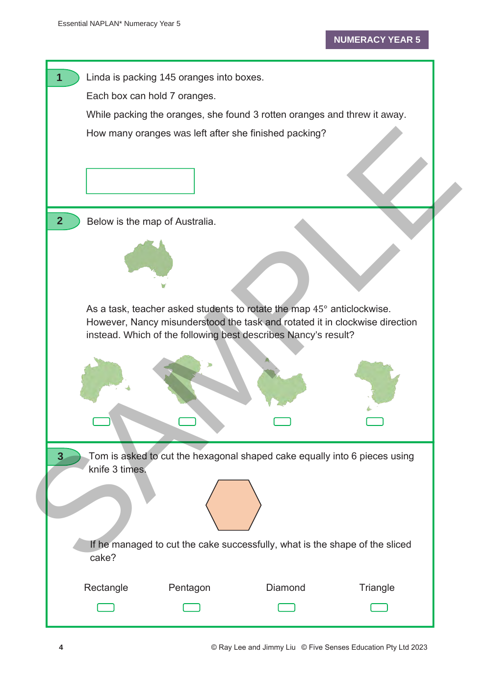 Essential NAPLAN - Numeracy Year 5 sample page