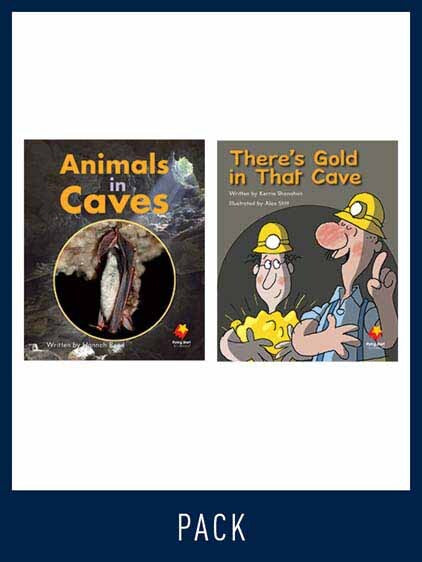 Flying Start to Literacy: Guided Reading - Animals in Caves & There's Gold in That Cave - Level 13 (Pack 4)