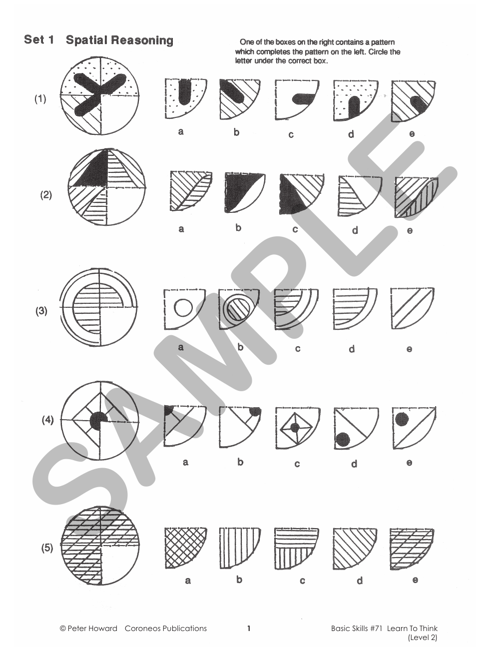 Learn to Think Level 2 Yrs 5 to 8 sample page