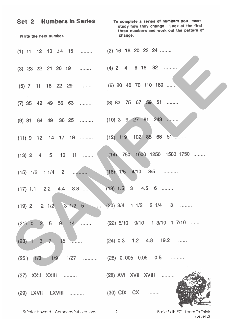 Learn to Think Level 2 Yrs 5 to 8 sample page