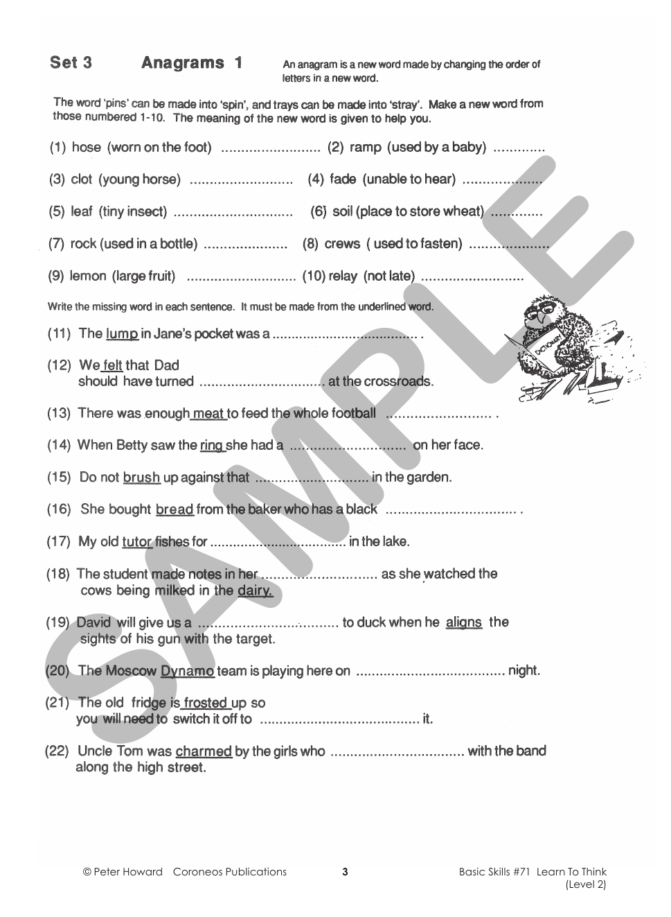 Learn to Think Level 2 Yrs 5 to 8 sample page