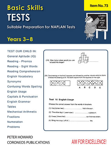Basic Skills Test Yrs 3-8 Suitable preparation for NAPLAN* Tests