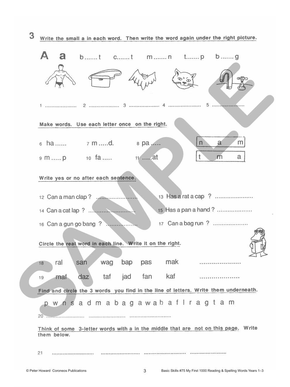My First Reading 1000 Reading/Spelling Words Yrs 1 to 3 sample page