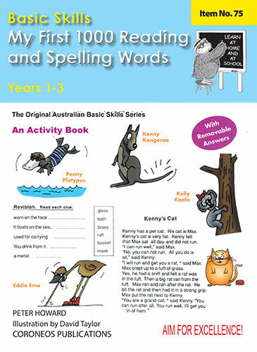 My First Reading 1000 Reading/Spelling Words Yrs 1 to 3