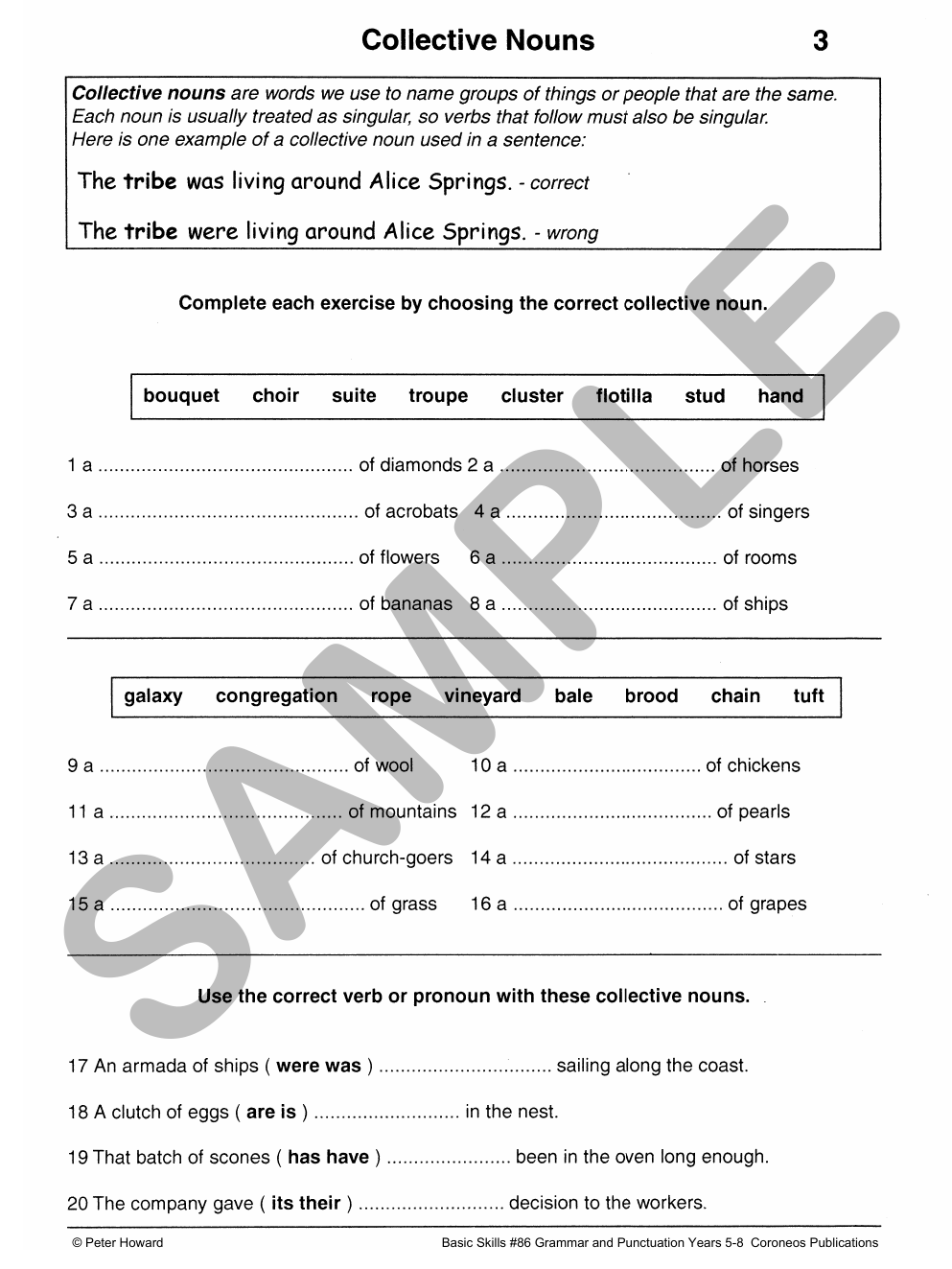 Grammar & Punctuation Level 2 Yrs 5 - 8 sample page