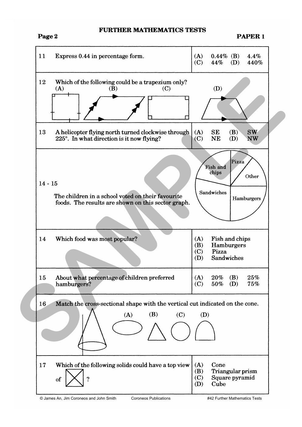 Further Mathematics Tests for Selective Schools and Scholarship Examinations (Basic Skills No. 42) sample page