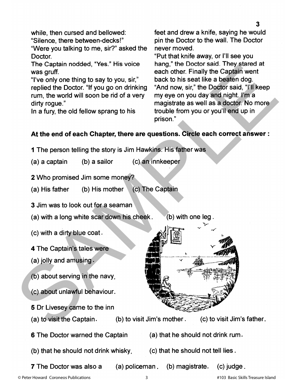 Treasure Island by Robert Louis Stevenson Yrs 3 to 8 sample page