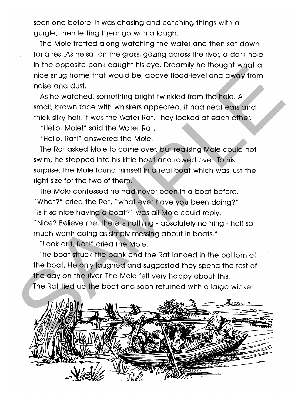 Wind in the Willows by Kenneth Grahame Yrs 3 to 8 sample page
