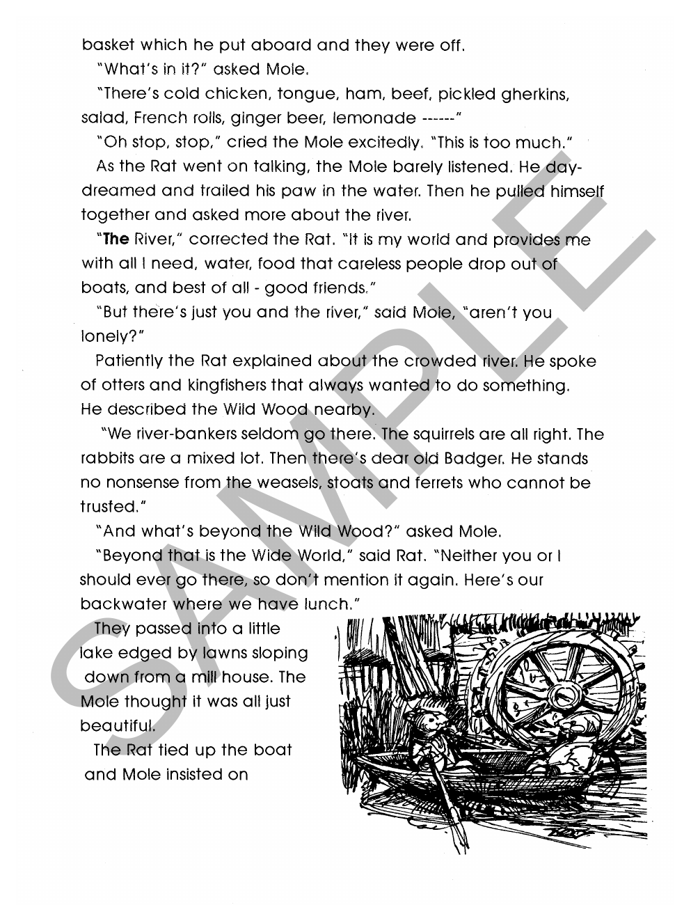 Wind in the Willows by Kenneth Grahame Yrs 3 to 8 sample page