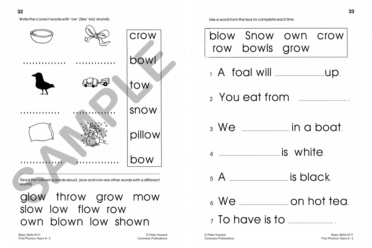 First Phonics Yrs K to 3 sample page