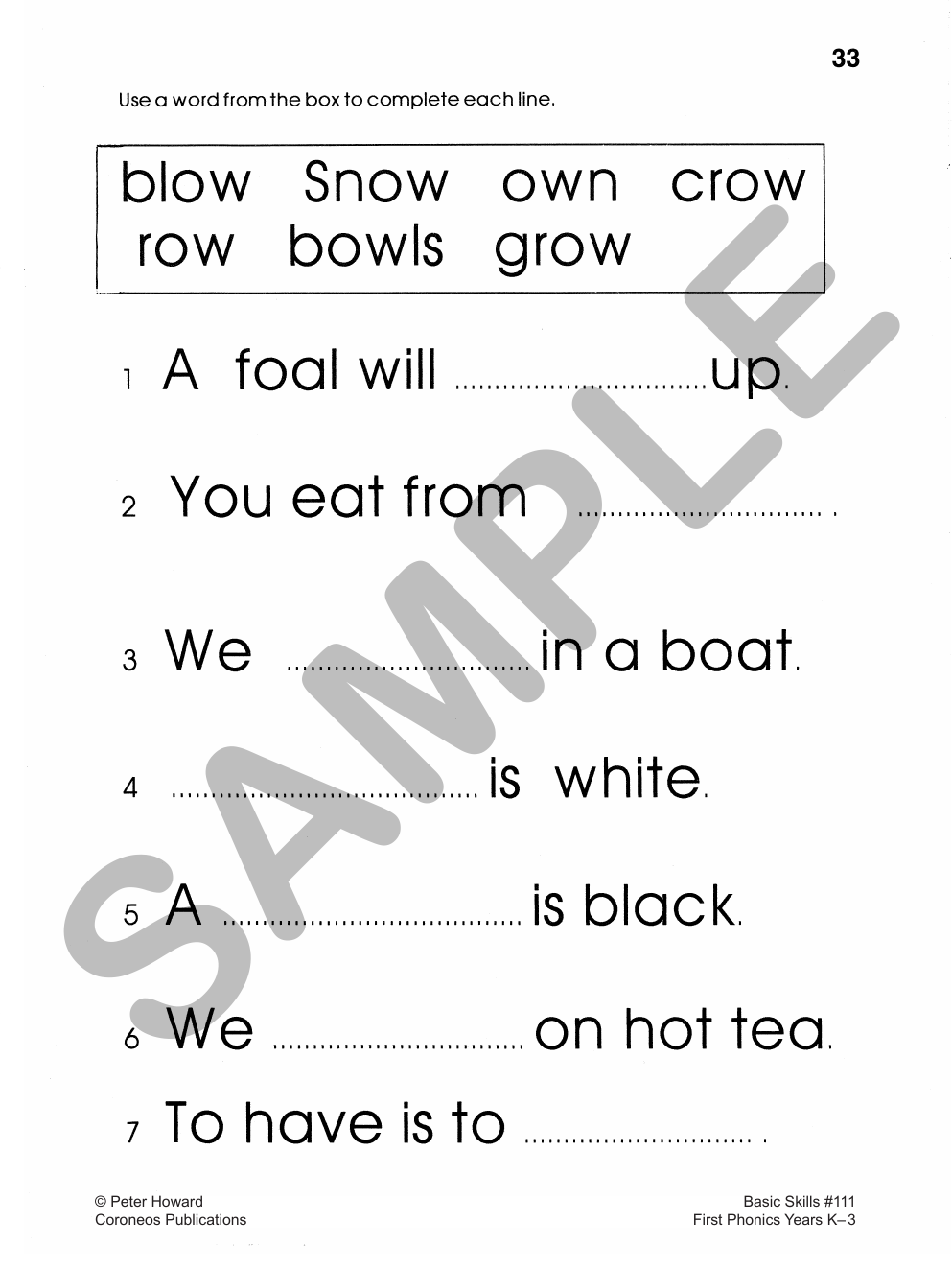 First Phonics Yrs K to 3 sample page