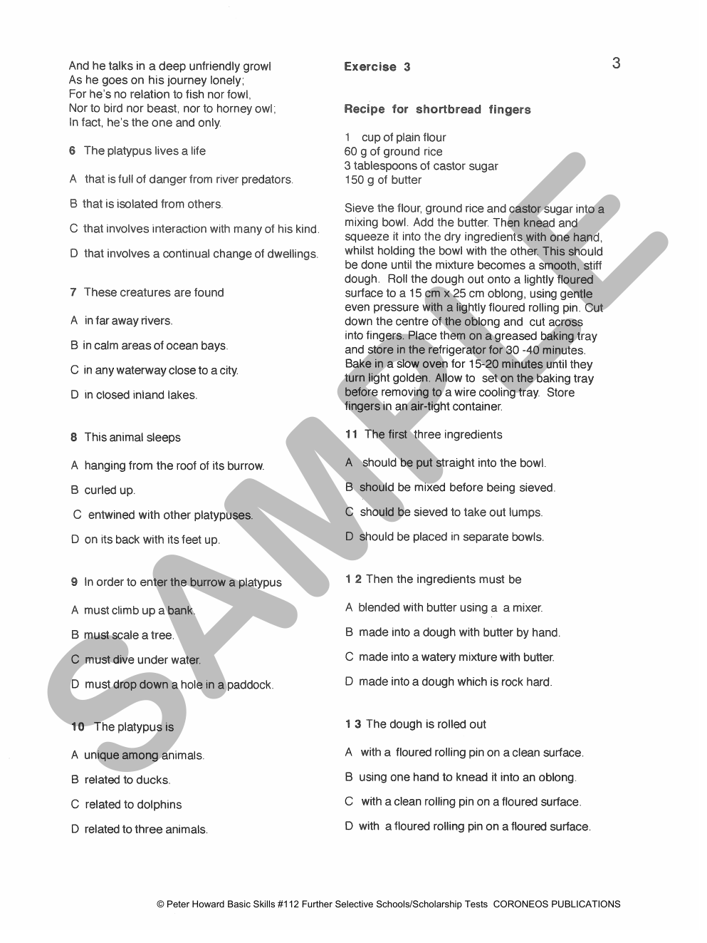 Further Selective School and Scholarship Tests sample page