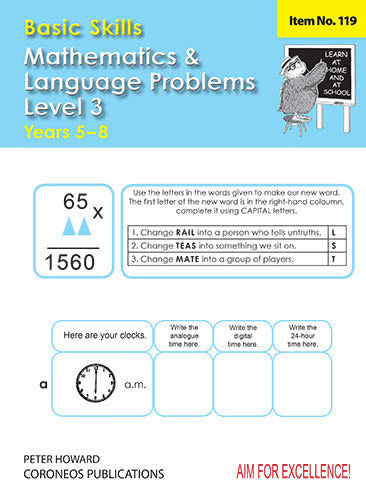 Basic Skills Maths & Language Problems Level 3 Yrs 5-8
