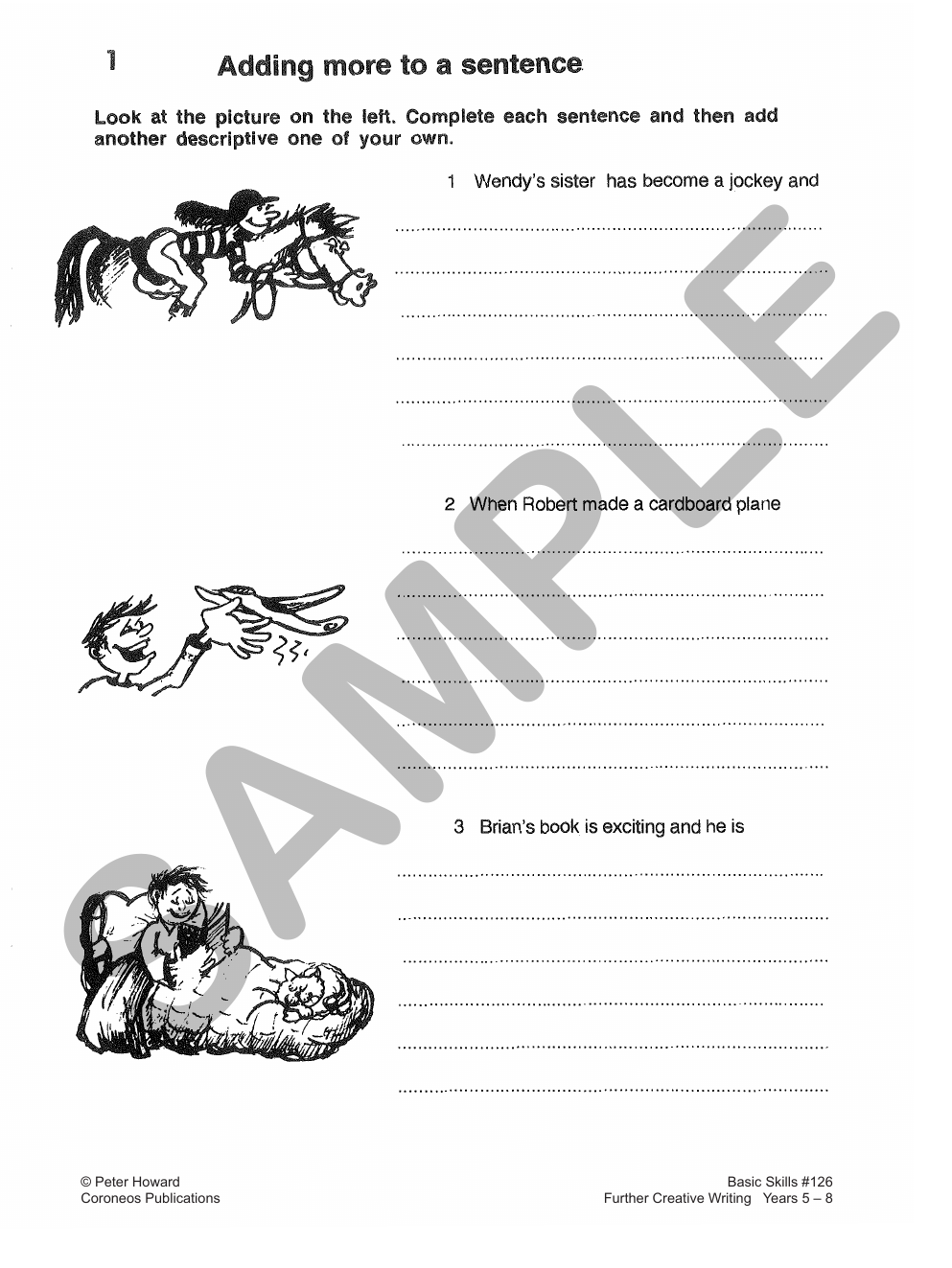 Further Creative Writing Yrs 5 to 8 sample page