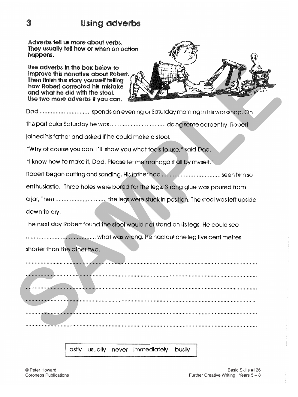 Further Creative Writing Yrs 5 to 8 sample page