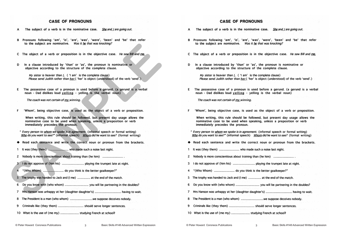 Advanced Written Expression Yrs 8 to 10 sample page