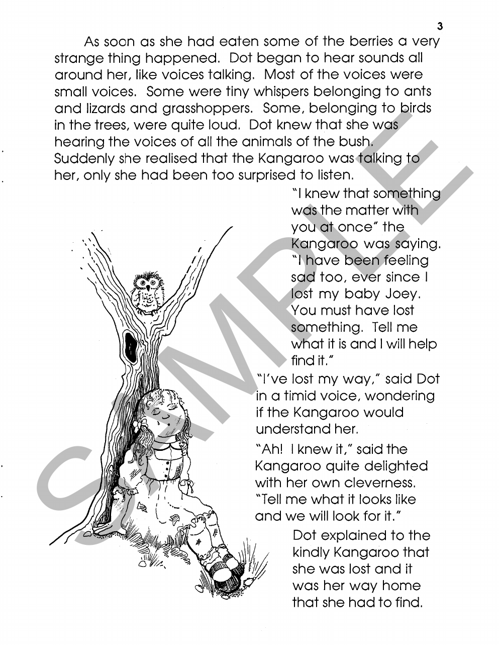 Dot and the Kangaroo Yrs 3 to 6 sample page