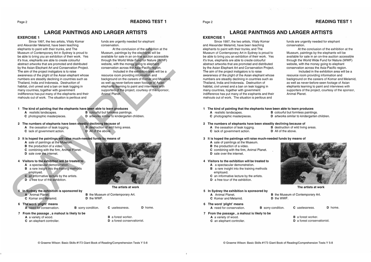 Basic Skills Giant Book of Reading / Comprehension Tests Years 5-8 (Basic Skills No. 173) sample page