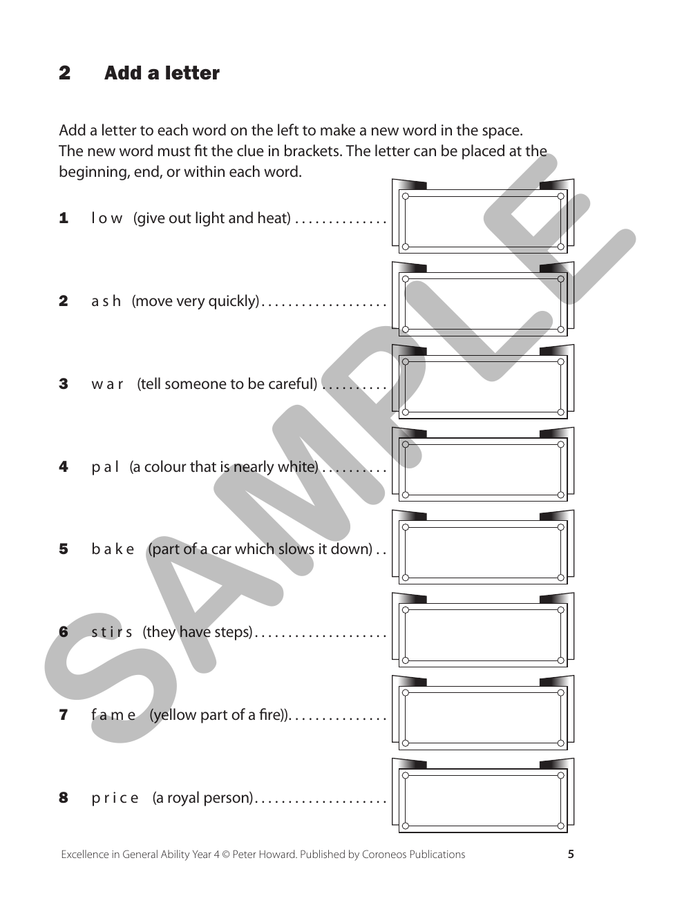 Excellence in General Ability Year 4 sample page