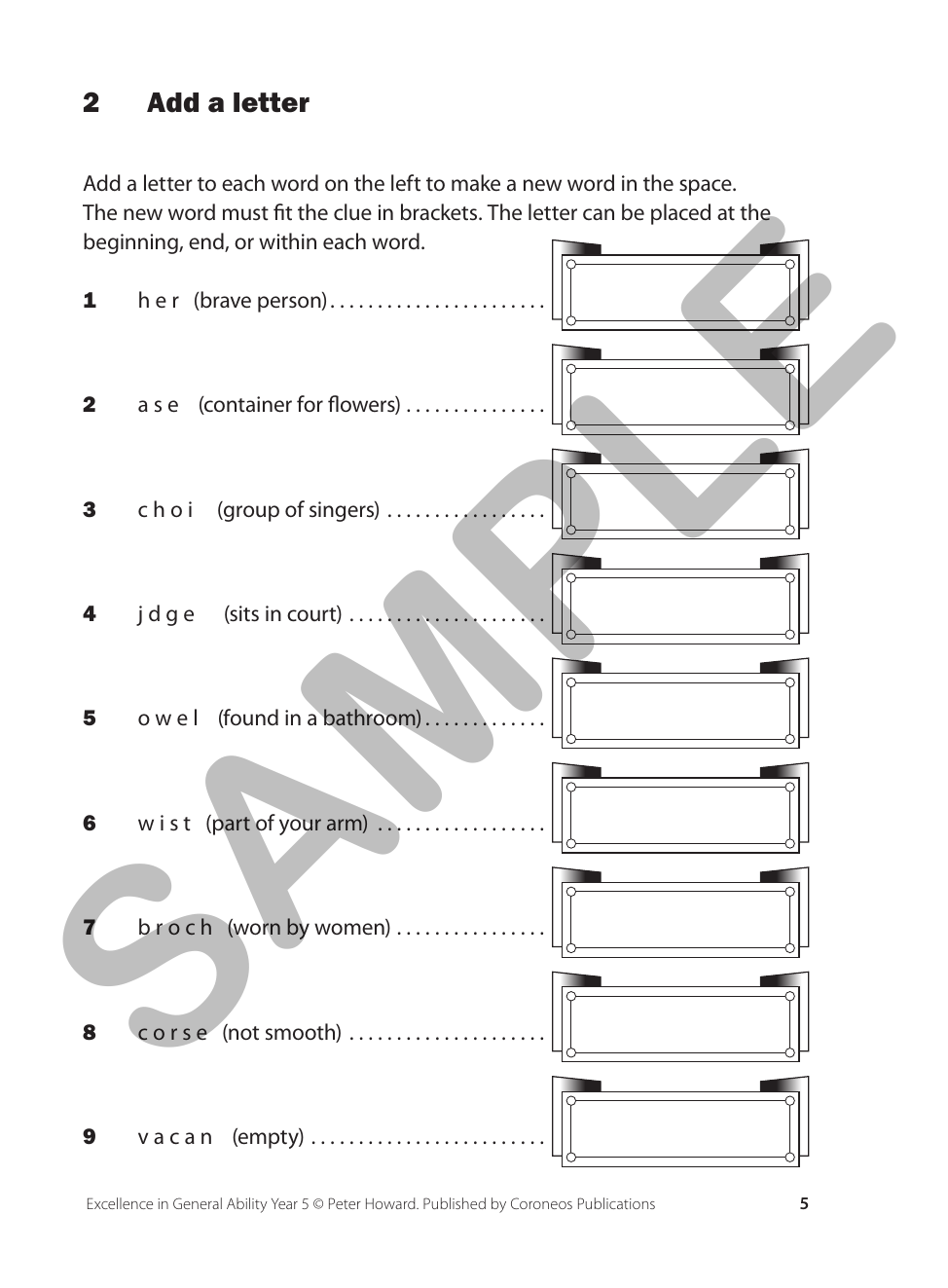 Excellence in General Ability Year 5 sample page