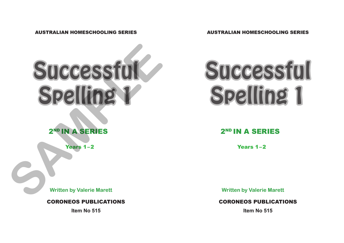 Successful Spelling 1 sample page