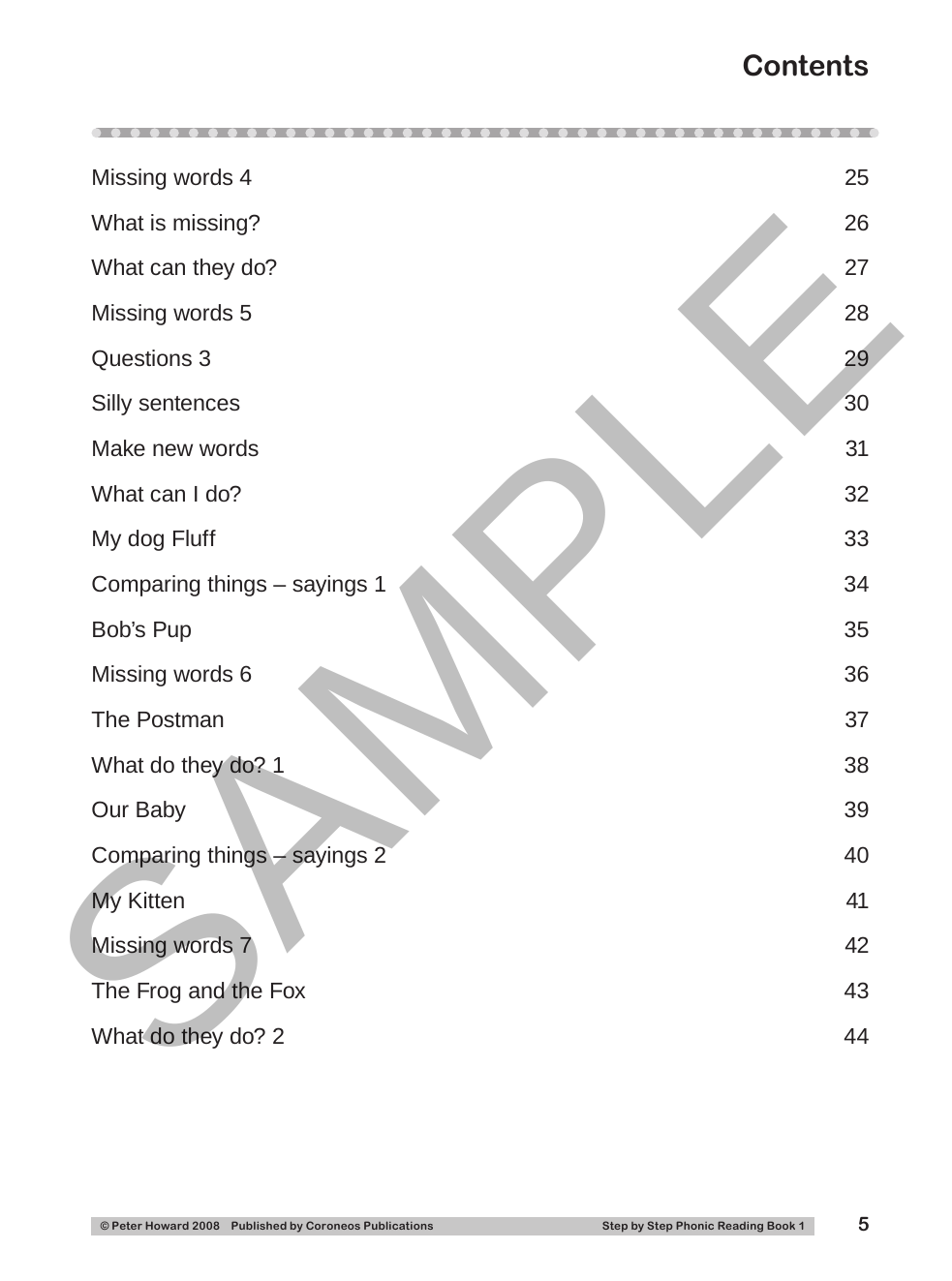 Step by Step Phonic Reading 1 VIC sample page