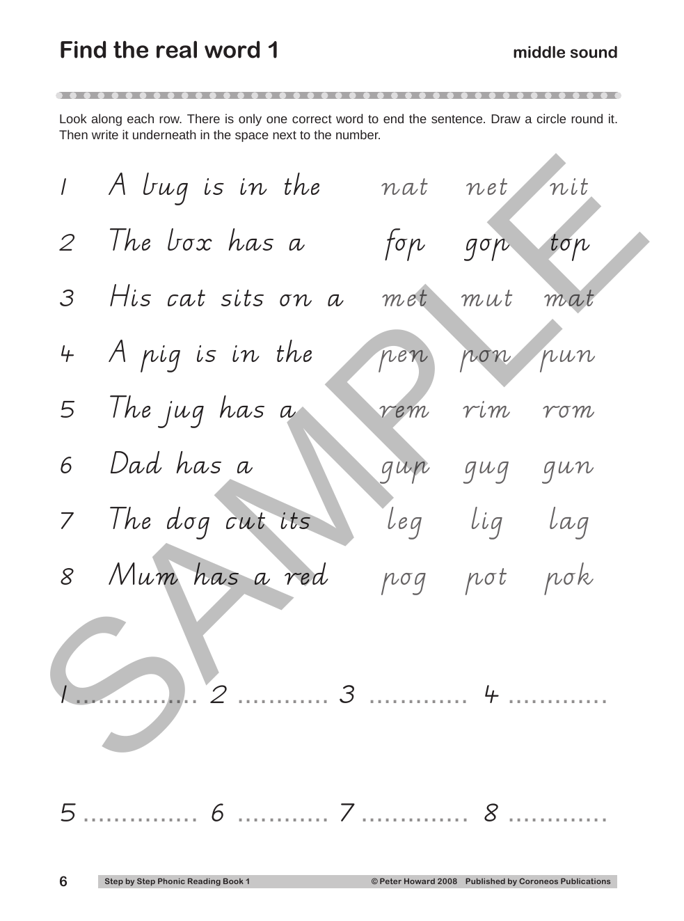 Step by Step Phonic Reading 1 VIC sample page