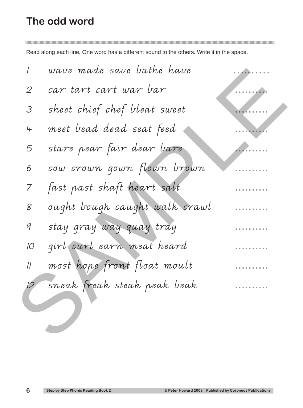 Step by Step Phonic Reading 2 VIC sample page