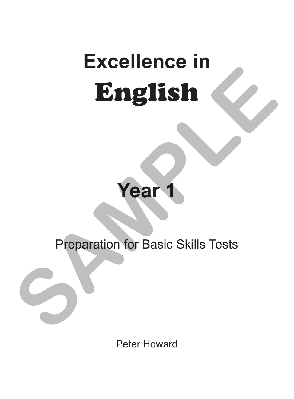Excellence in English Year 1 sample page