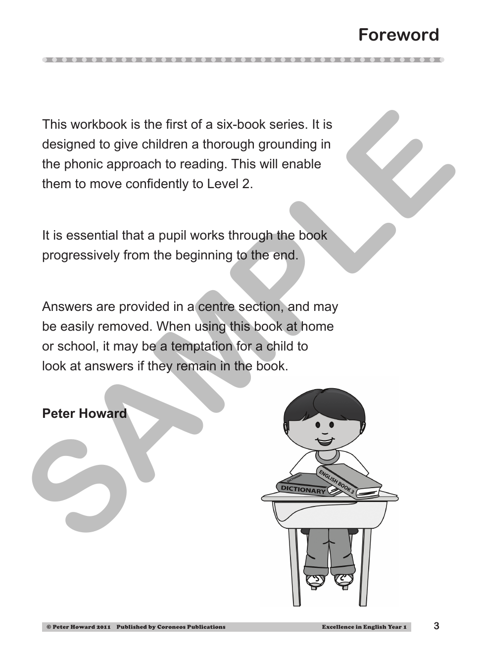 Excellence in English Year 1 sample page