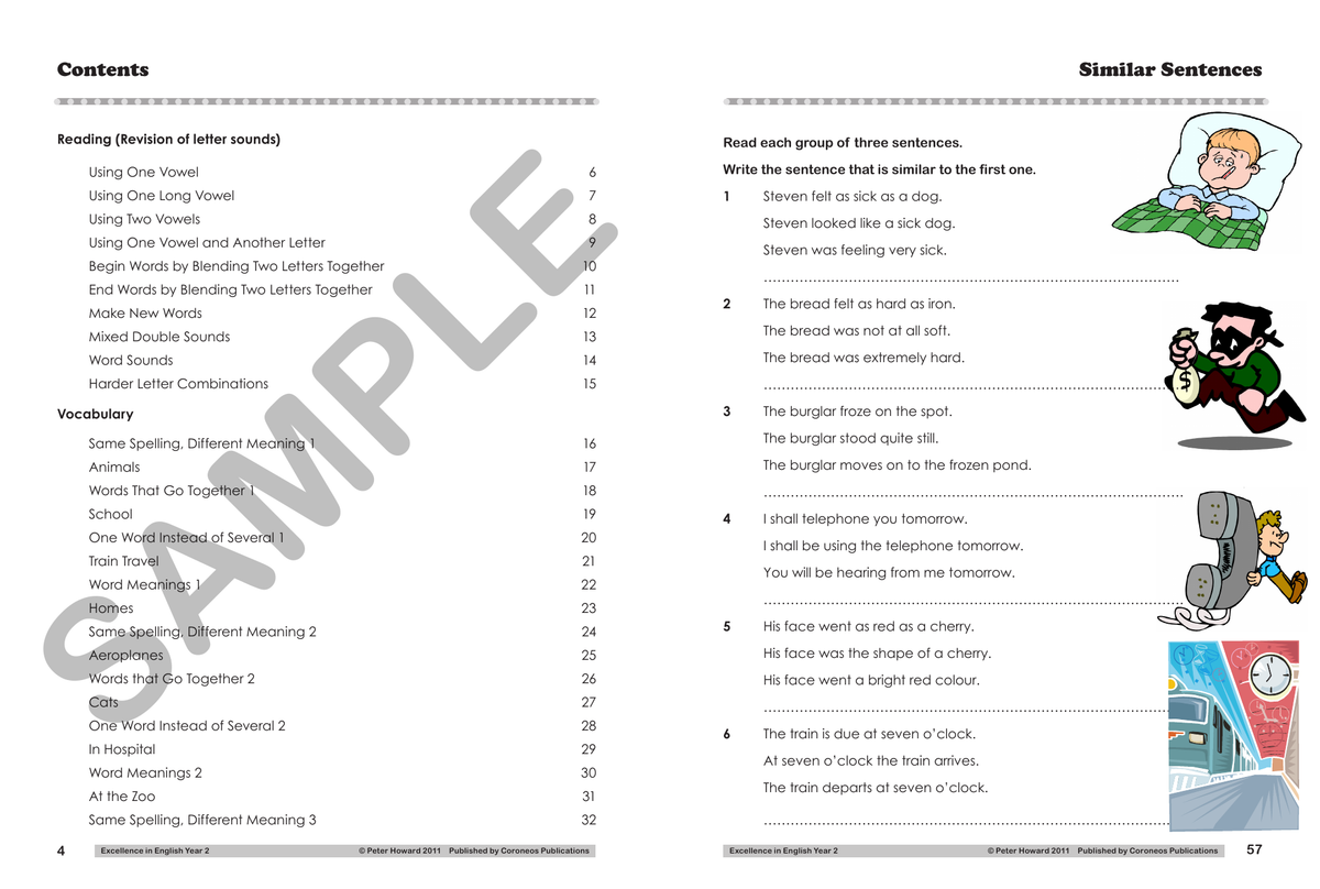 Excellence in English Year 2 sample page