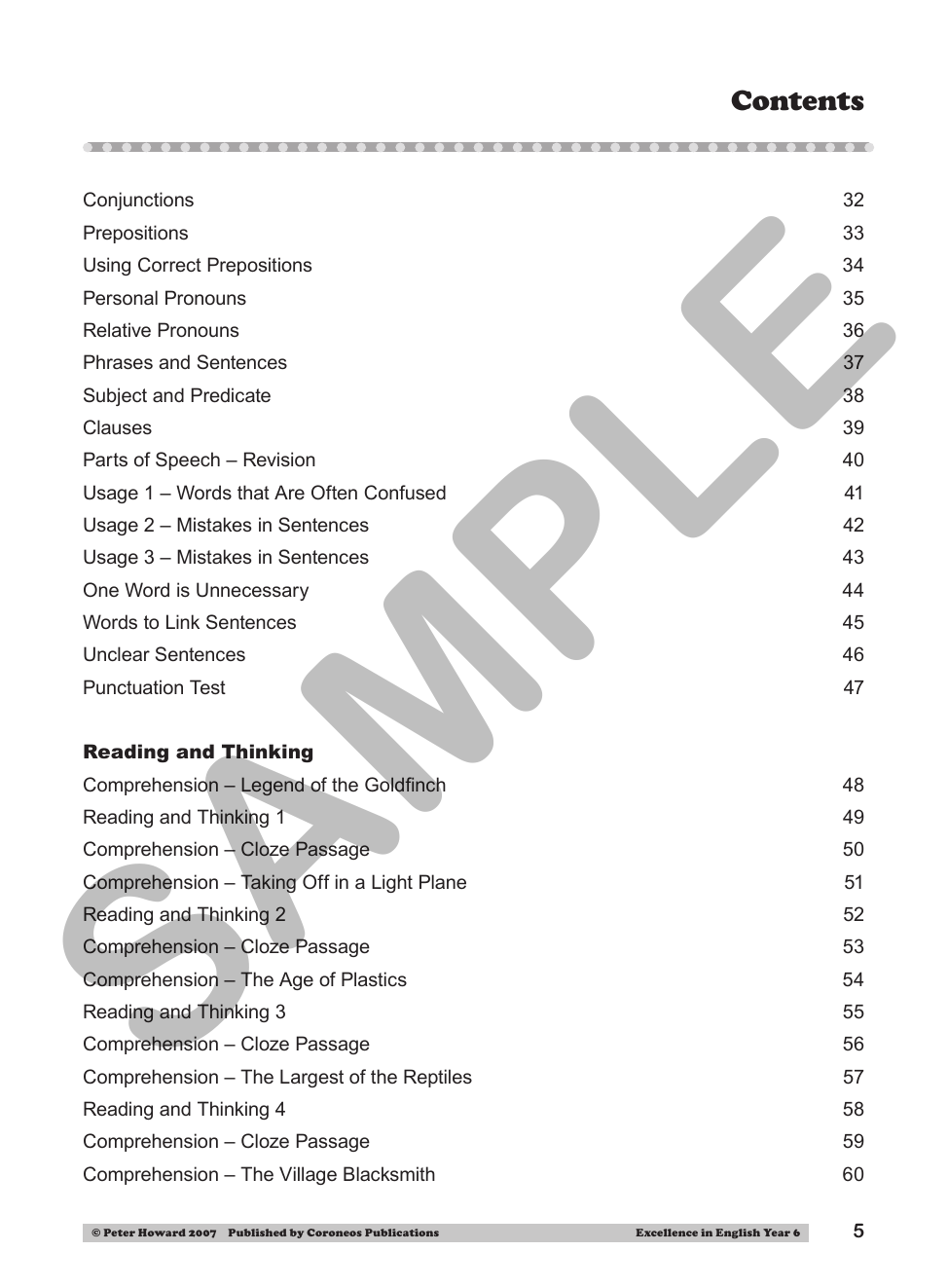 Excellence in English Year 6 sample page