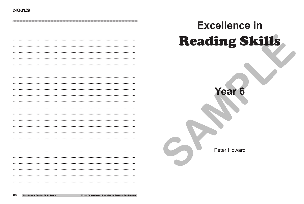 Excellence in Reading Skills Year 6 sample page