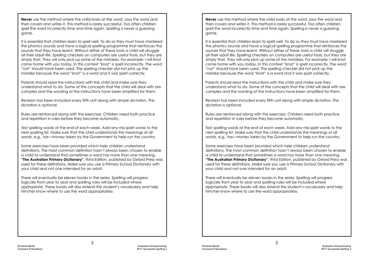 Successful Spelling 3 sample page