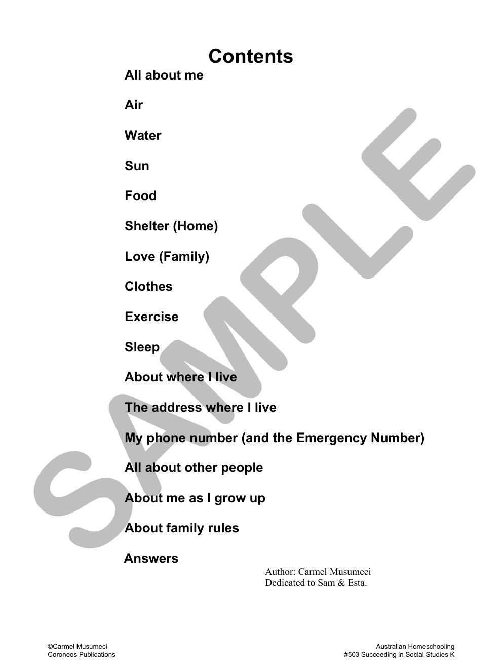 Succeeding in Social Studies Kindergarten sample page