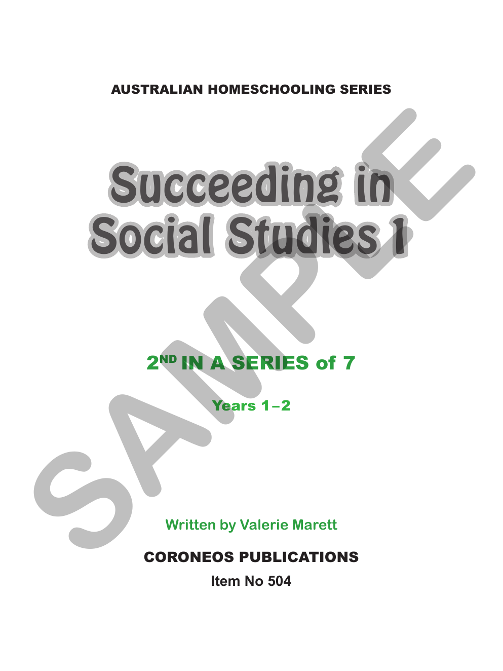 Succeeding in Social Studies Year 1 sample page