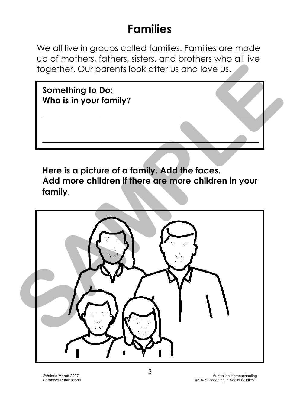 Succeeding in Social Studies Year 1 sample page