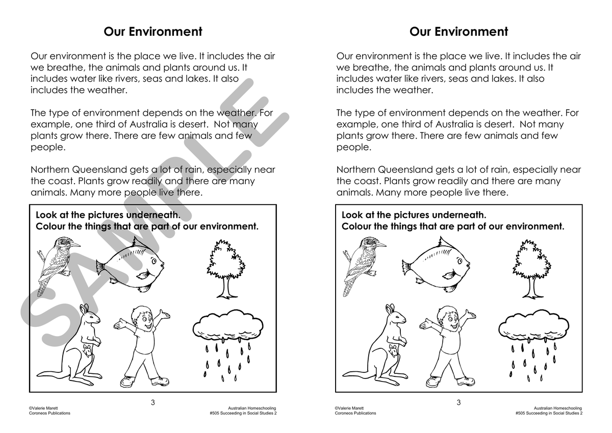 Succeeding in Social Studies Year 2 sample page