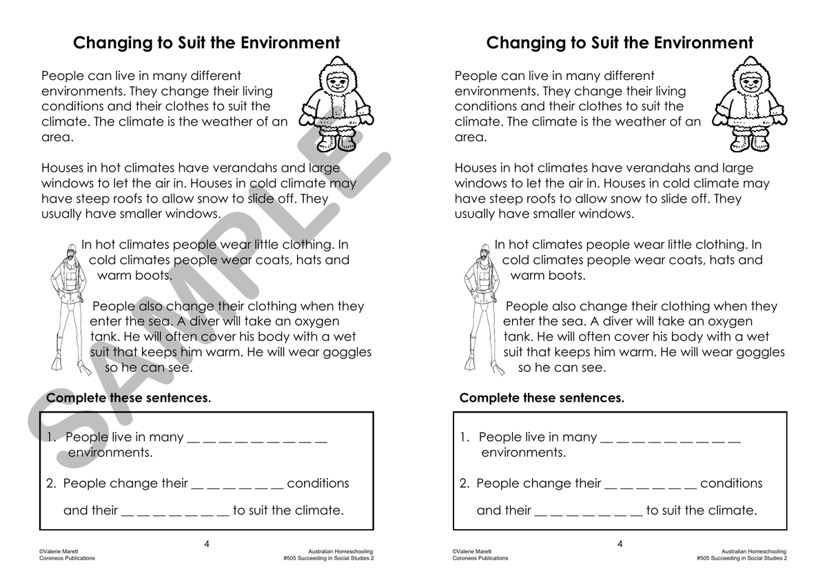 Succeeding in Social Studies Year 2 sample page