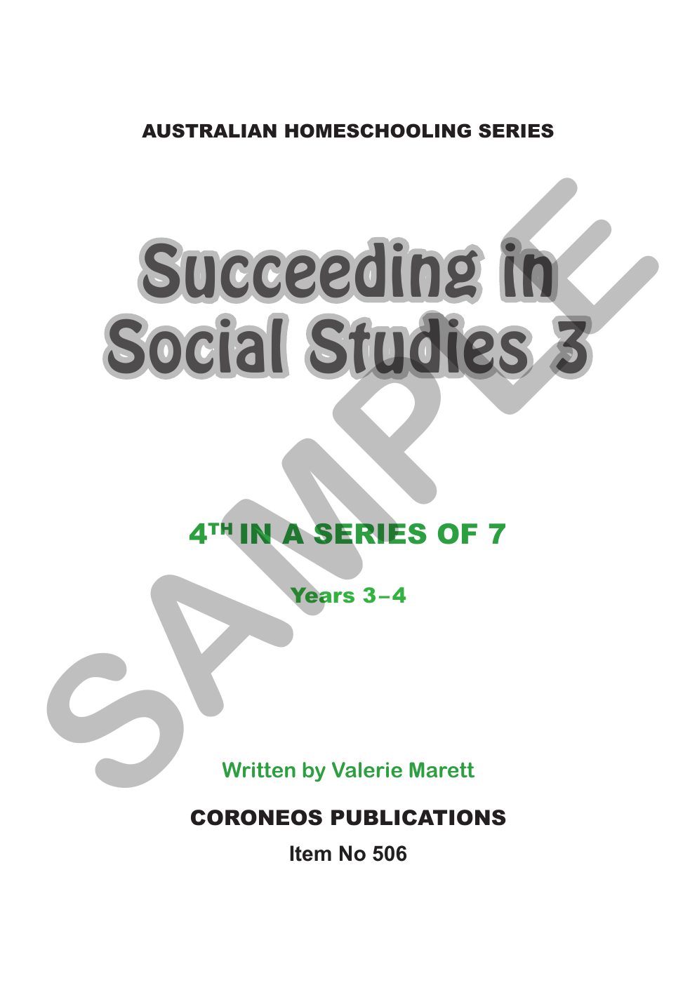 Succeeding in Social Studies Year 3 sample page