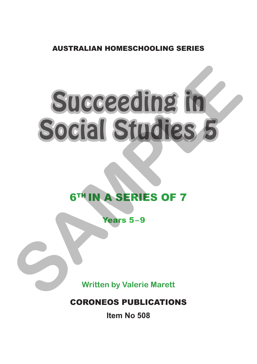 Succeeding in Social Studies Year 5 sample page